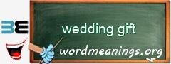 WordMeaning blackboard for wedding gift